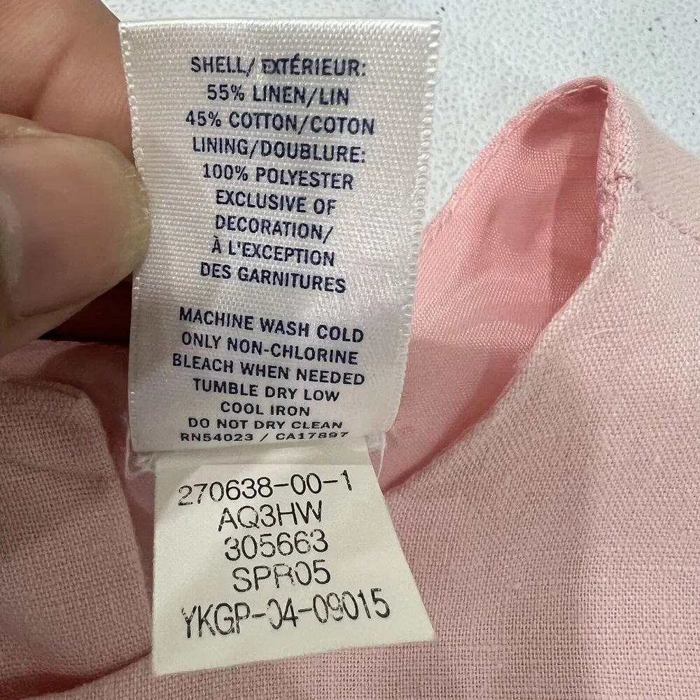 Old Navy Pink Toddler Linen Sleeveless‎ Dress Size 3t Long Length
